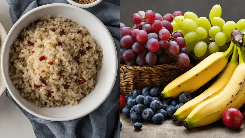 Carbohydrate sources whole grains, fruits