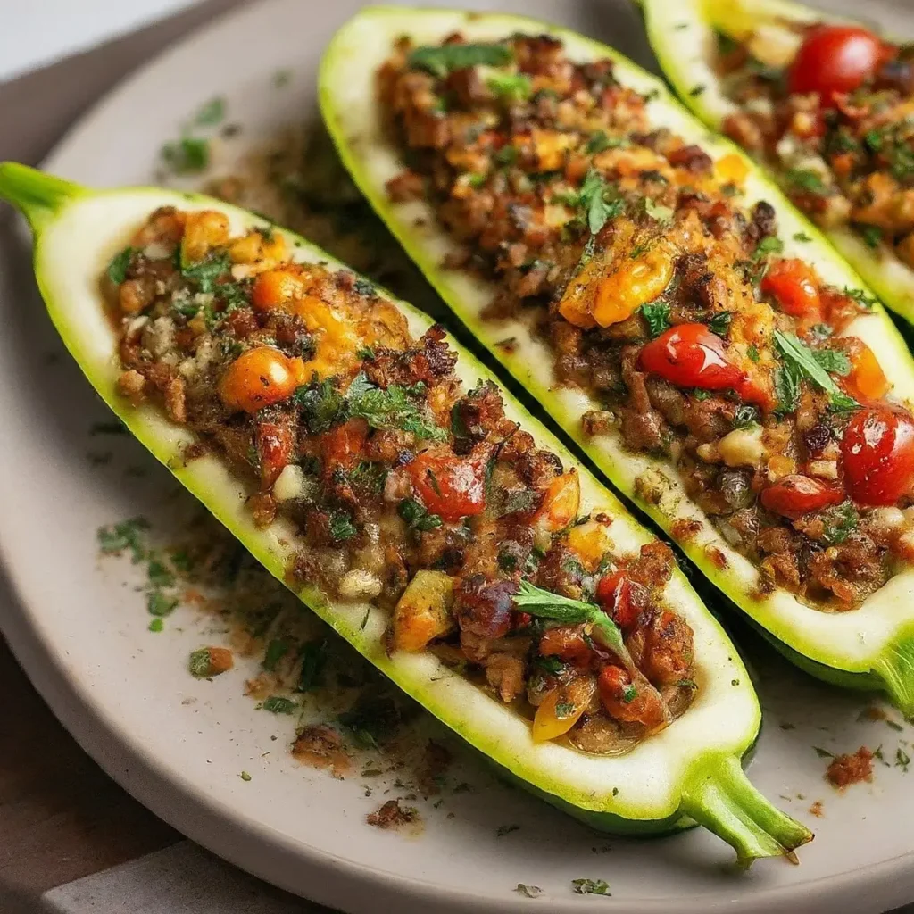 Mediterranean Stuffed Zucchini Boats