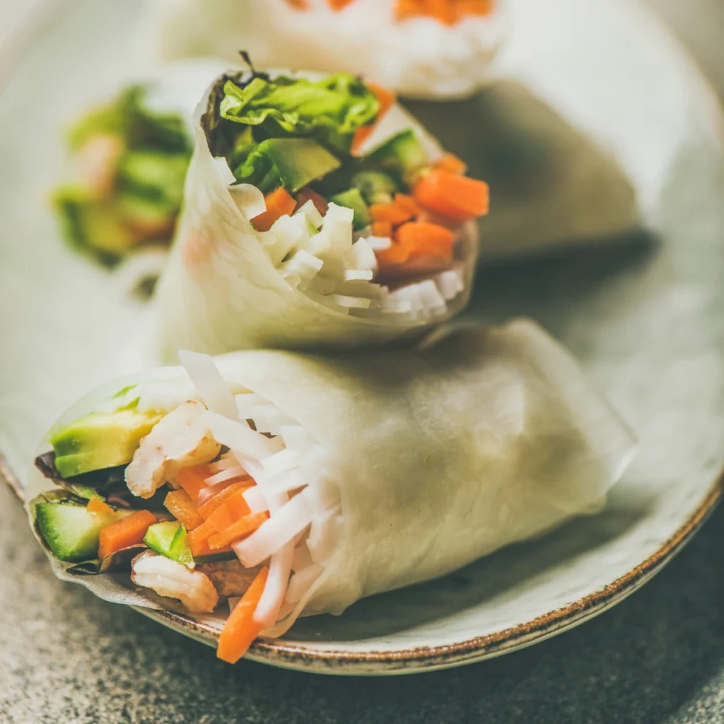 Rice Paper Spring Rolls with Gluten-Free Dipping Sauce