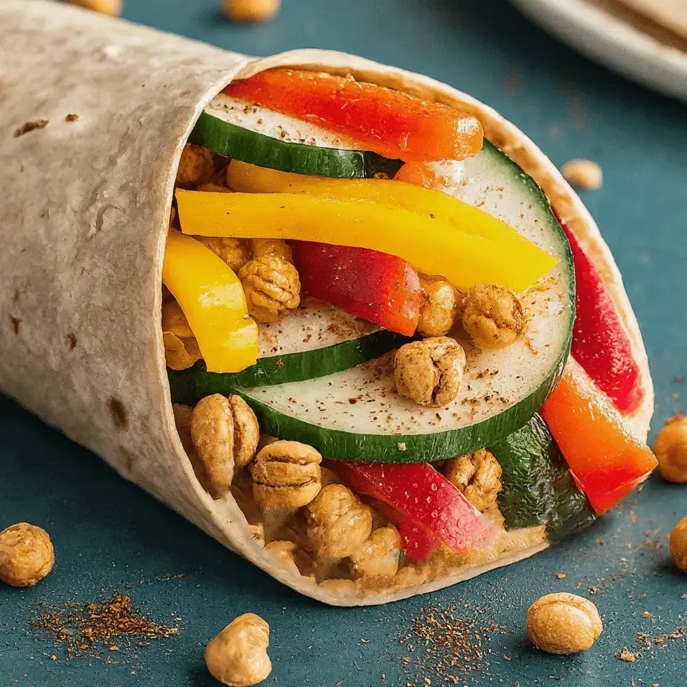 hummus and veggie wrap