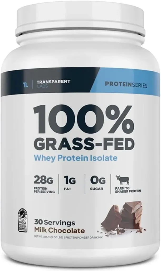 Transparent Labs 100 Grass-Fed Whey Protein Isolate Pure and Simple